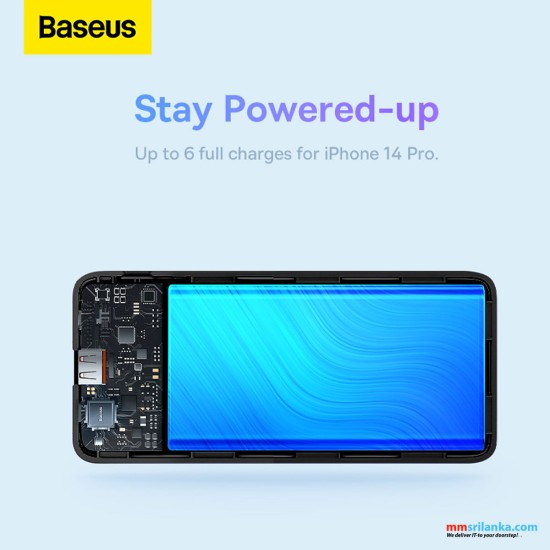 Baseus Airpow 30000mAh 20W Fast Charge Power Bank Black（With Simple Series Charging Cable USB to Type-C 0.3m Black) (6M)